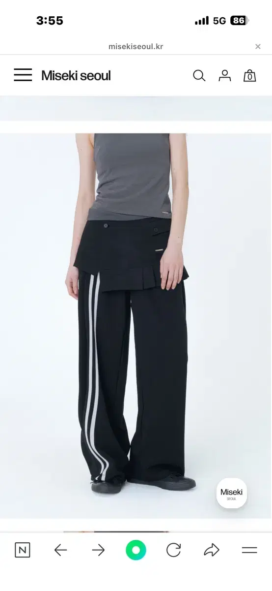 미세키서울 Track pleats skirt pants SET BLACK | 브랜드 중고거래